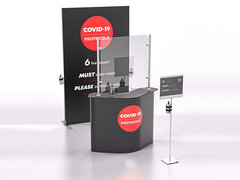 Beursbalies met spatscherm