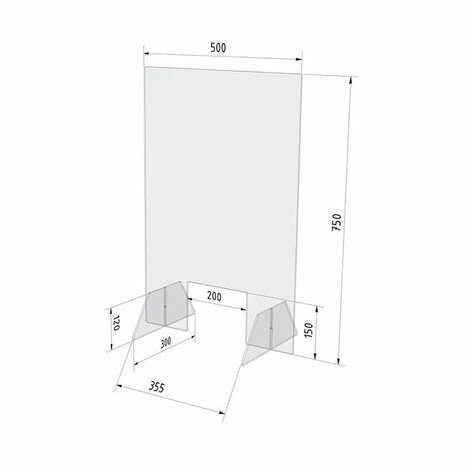 Spatscherm 500x750cm formaten