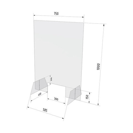 Spatscherm 75x100 cm formaten