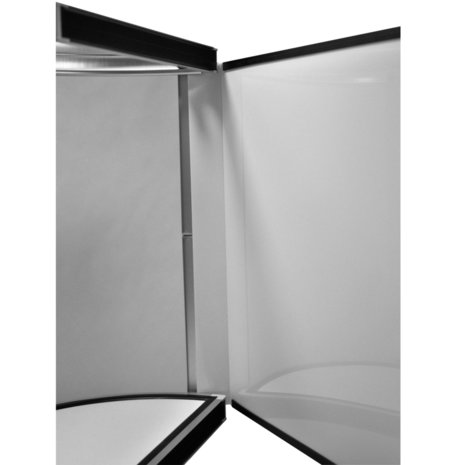 Mobiele halfronde vitrine Twister 56x28x200cm