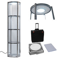 Mobiele vitrinekast en balie Twister