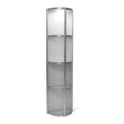 Mobiele halfronde vitrine Twister 56x28x200cm